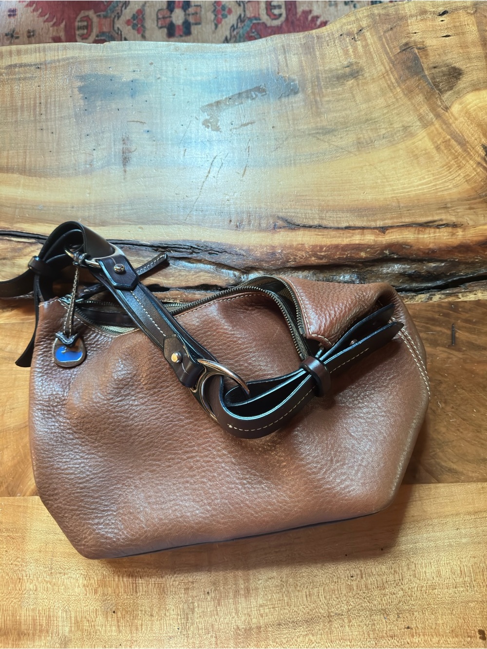 Dooney and Burke Brown Leather Shoulder Bag - Classic Carry